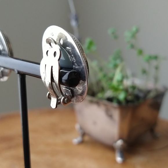 Vintage EXTASIA Sterling Silver Clip on Earrings - Picture 2 of 9